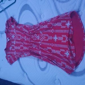 Red dress with patterns